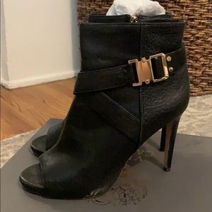Open toe booties